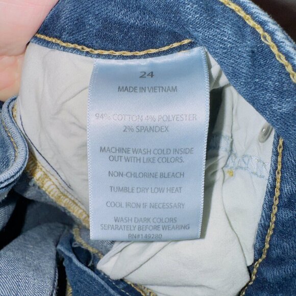 Slink Jeans Medium Wash Denim High Waisted Curvy Flare Leg Jeans size 24 - Picture 5 of 6